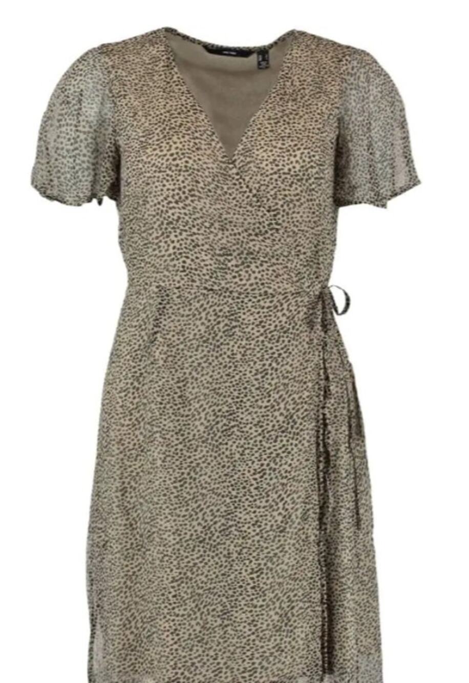 Vero Moda Kay Cheetah Print Wrap Minidress